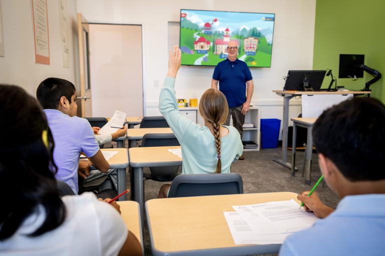 Art of Problem Solving (AoPS) Academy instructor and students